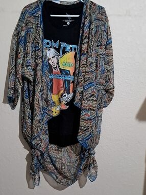 Umgee Multi-Color Patterned Long Sleeve Open Kimono